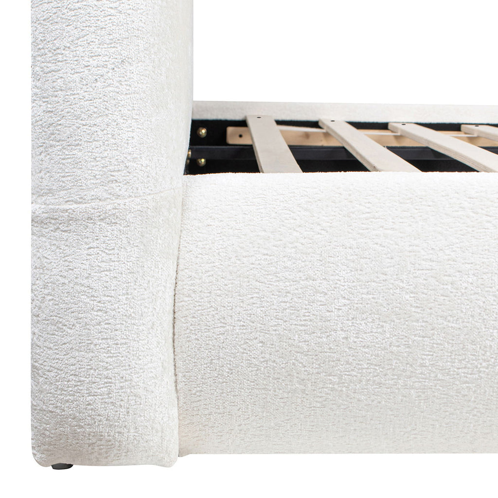 Archie Puffy Upholstered Platform Bed With Arch Headboard