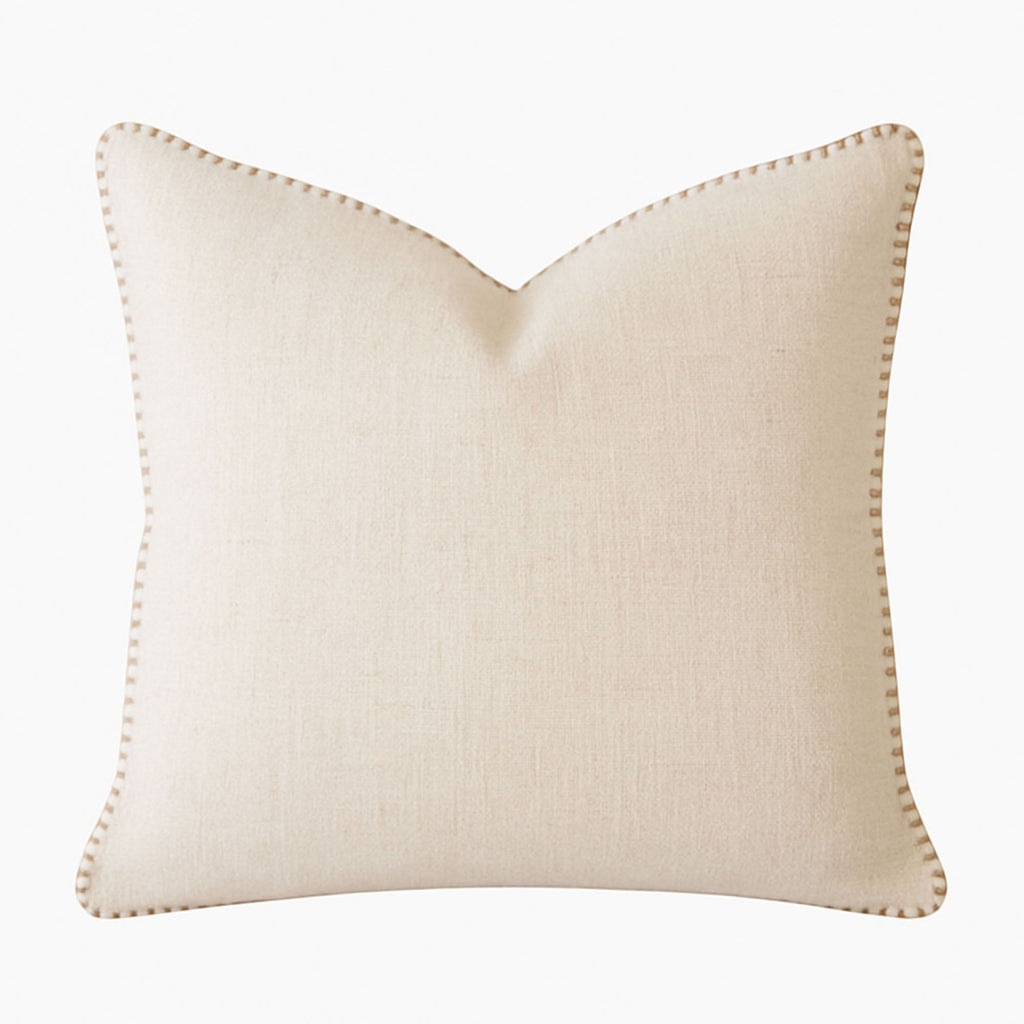 Homey Cozy Decorative Stitching Throw Pillow In Ivory