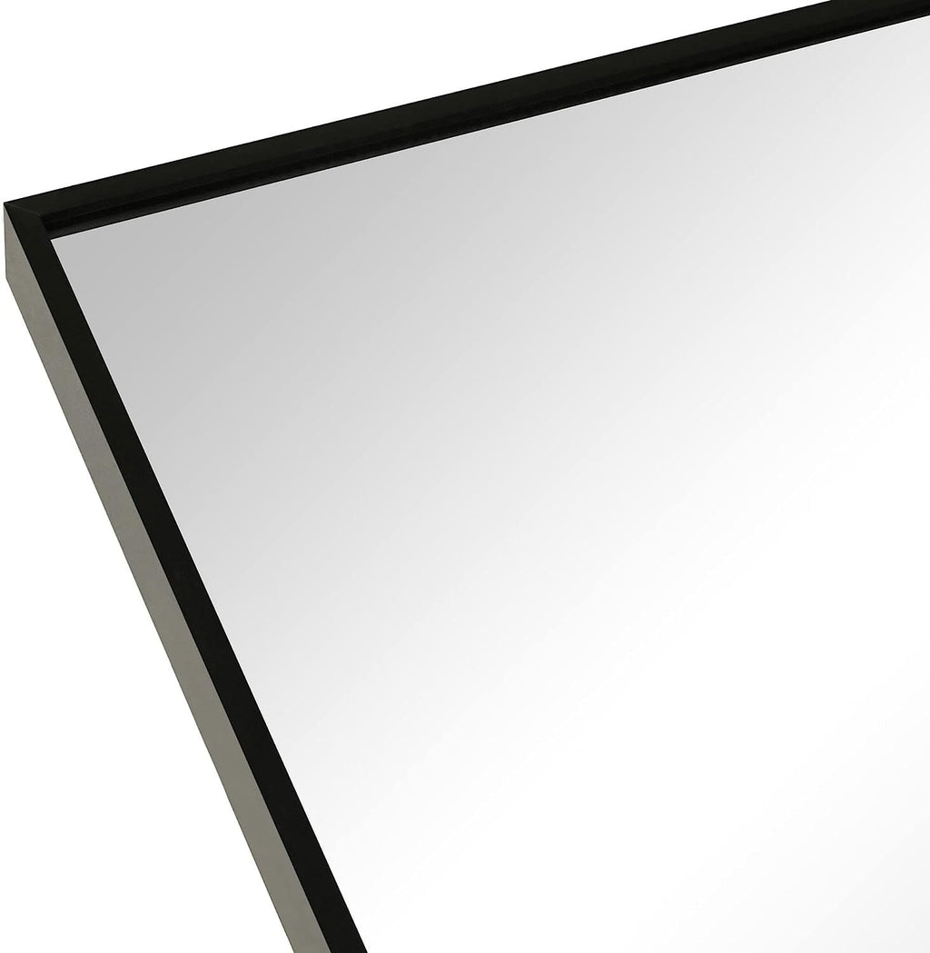 24x36 Inch Black Metal Framed Arched Bathroom Mirror