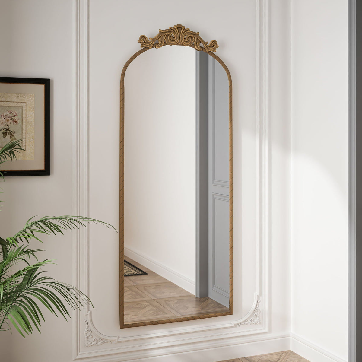 Maison Vintage Arched Full Body Mirror With Tempered Glass