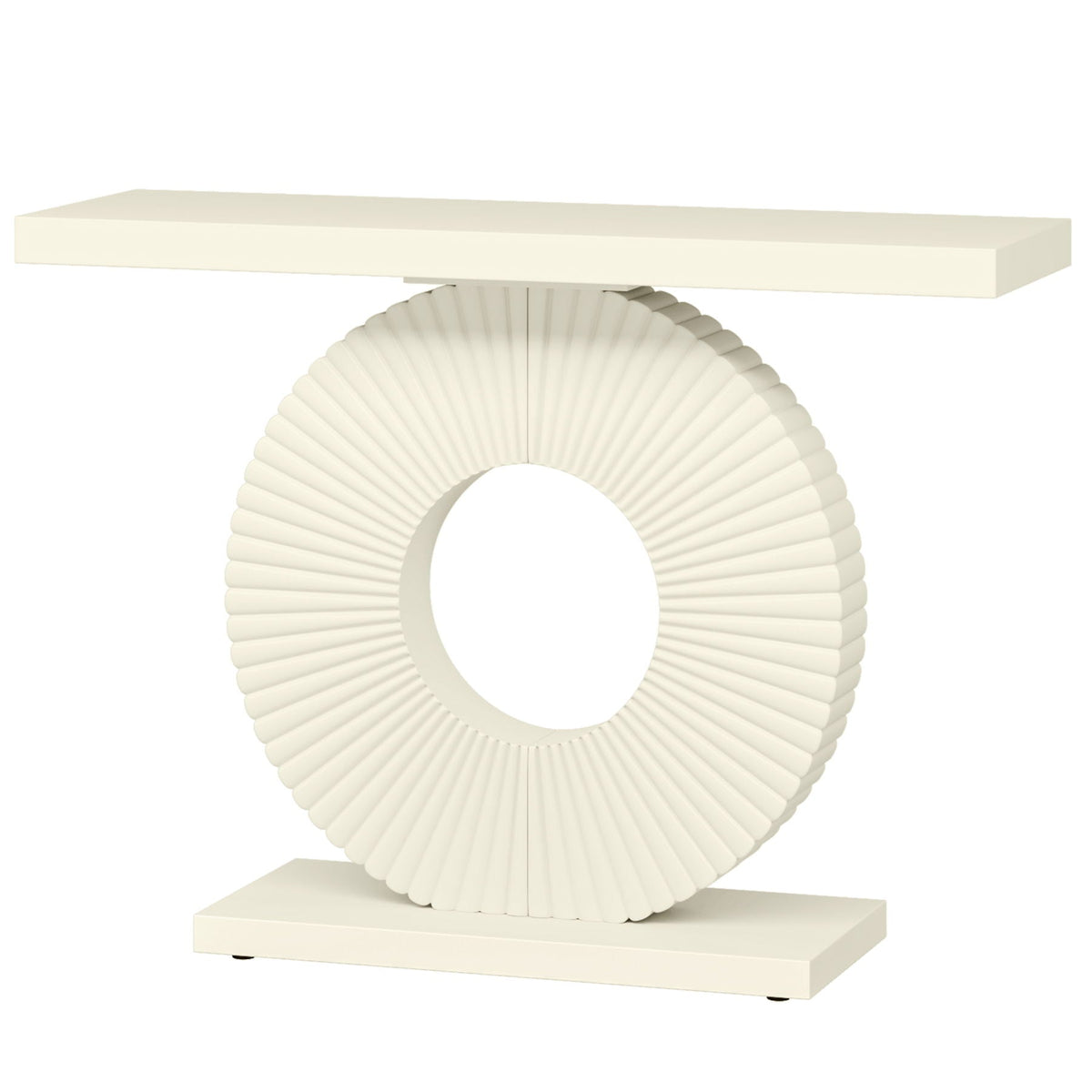 Kaelo Sculptural Geometric Console Table With Walnut Finish