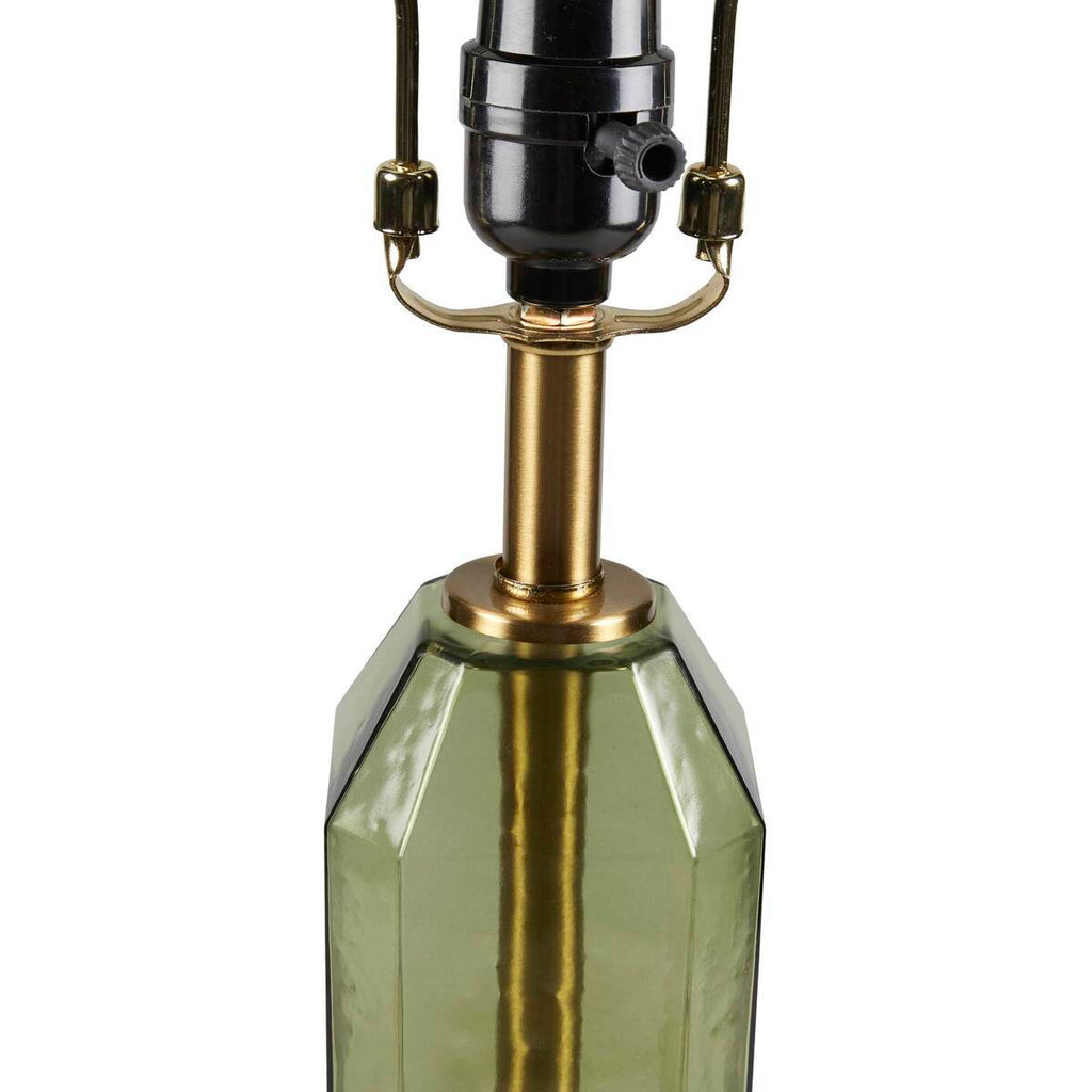 Aurelia Faceted Green Glass Table Lamp With Gold Base