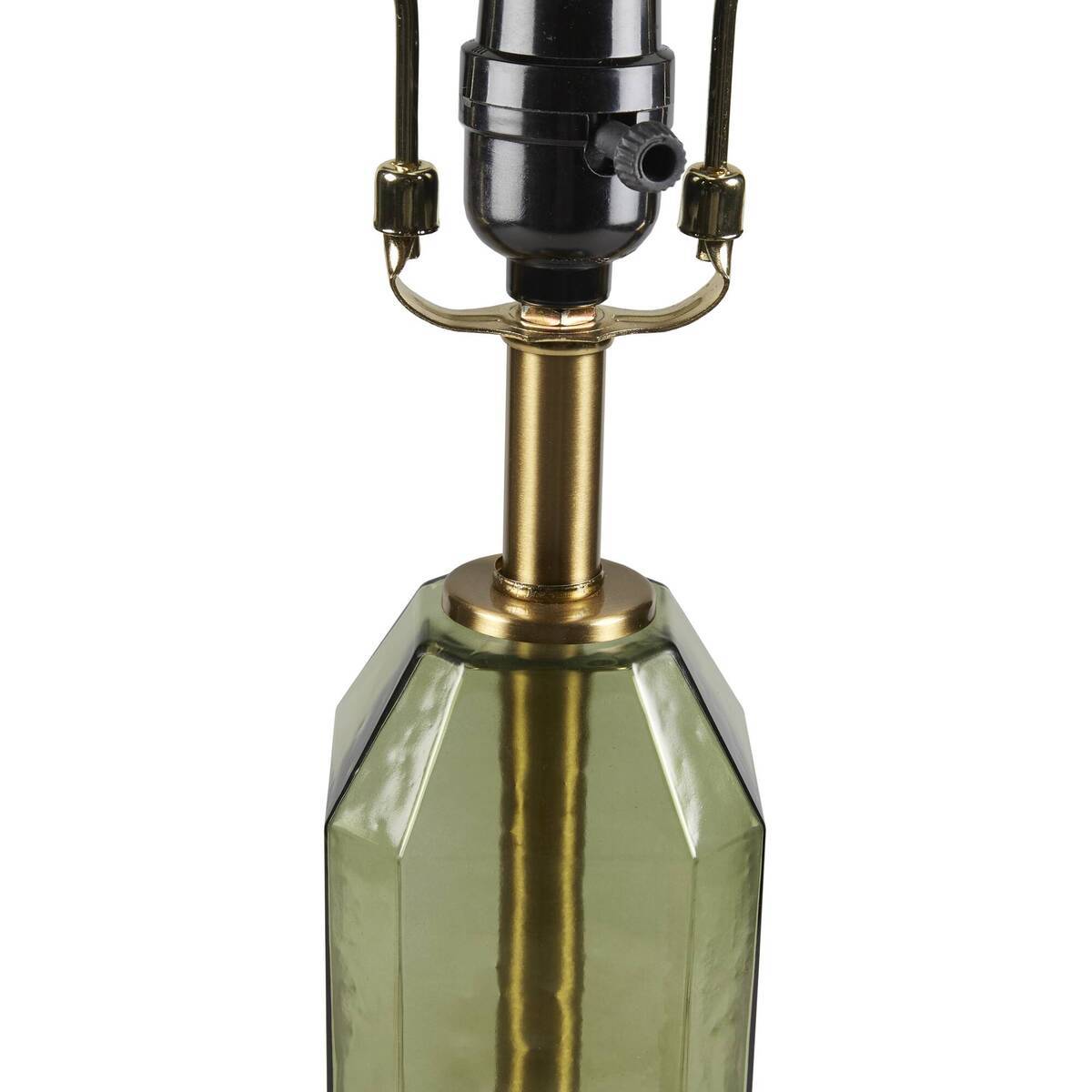 Aurelia Faceted Green Glass Table Lamp With Gold Base