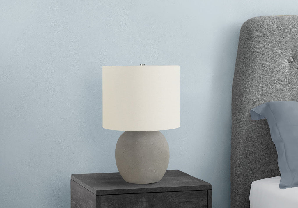 Aura Textured Concrete Globe Table Lamp Gray And Cream Shade