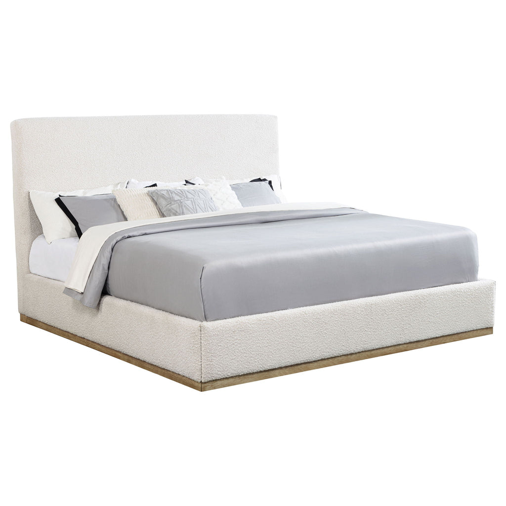 Talbot Cream Eastern King Platform Bed With Elevated Headboard