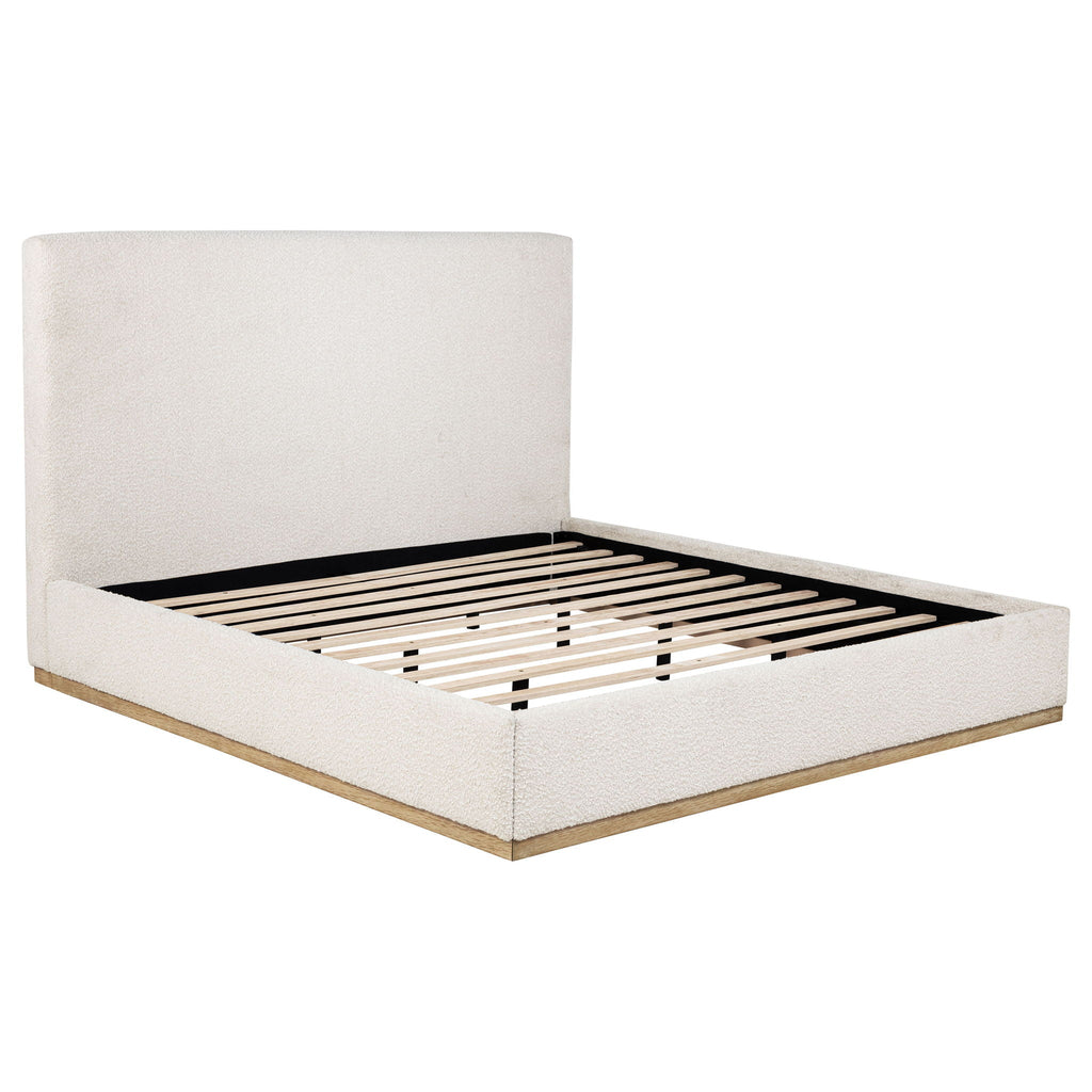 Talbot Cream Eastern King Platform Bed With Elevated Headboard