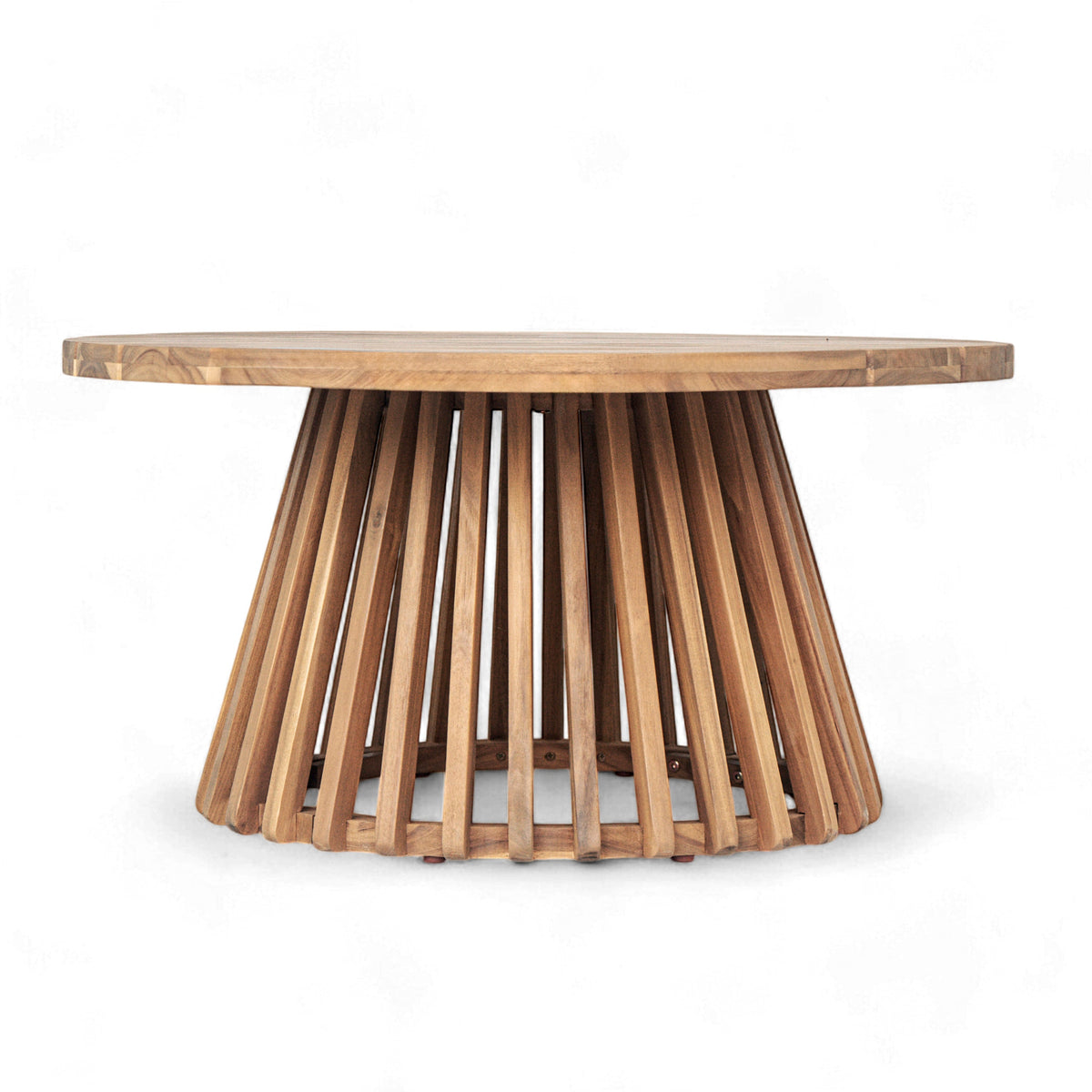 Aura Acacia Wood Patio Coffee Table With Layered Base