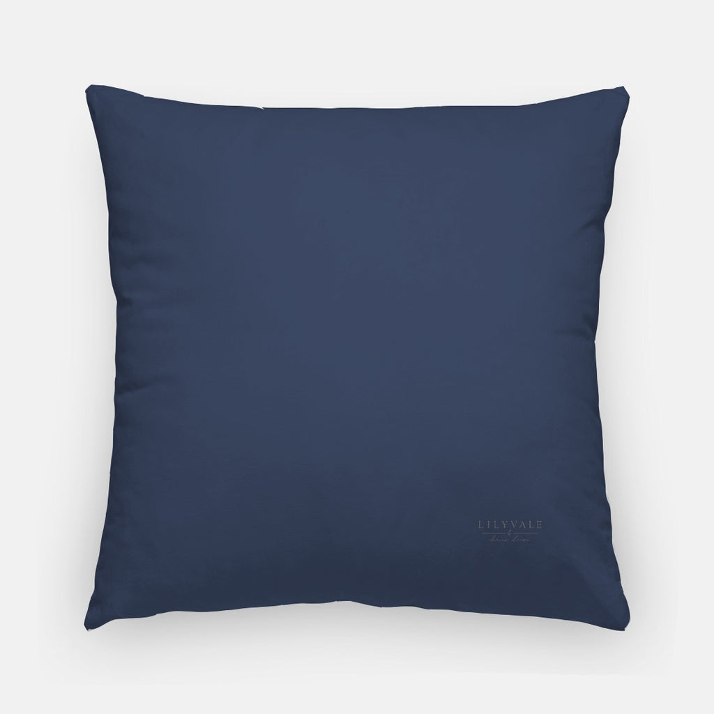 Lily of the Valley Statement Pillow Cover – Navy & White