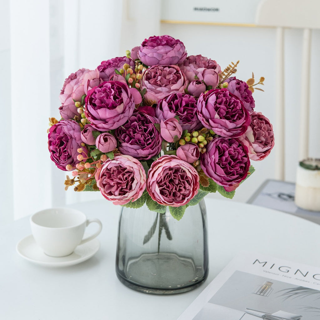 Silk Peony Artificial Flower Bouquet – view 3