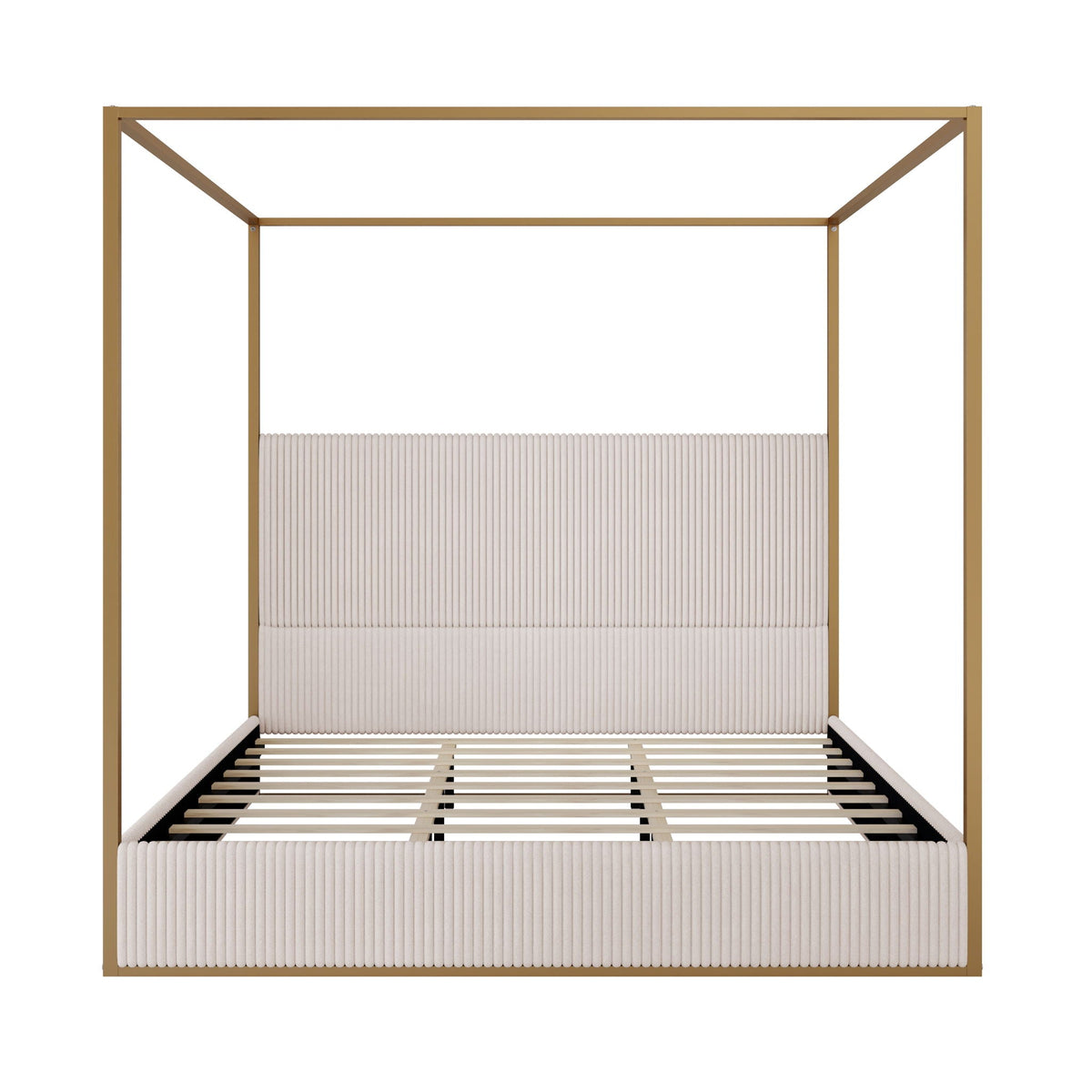 Luxury Canopy Bed With Upholstered Headboard