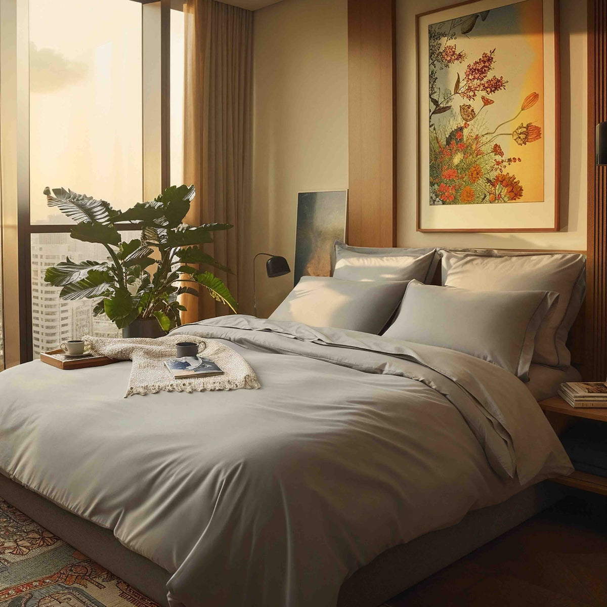 Luxe Australian Sateen Cotton Duvet Cover Queen Bed