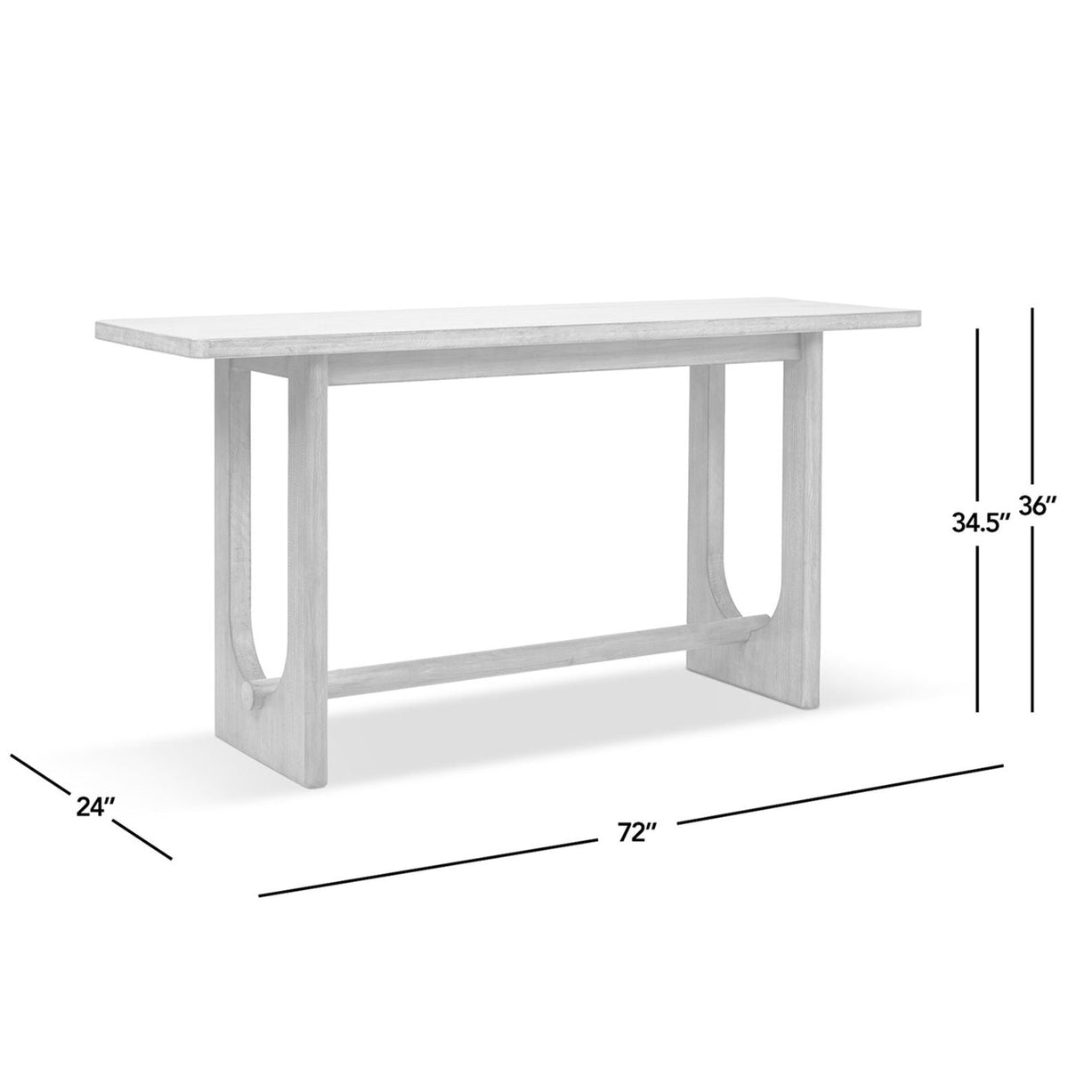 Turnkey 72 Inch Reclaimed Pine Trestle Console Table Antique Brown
