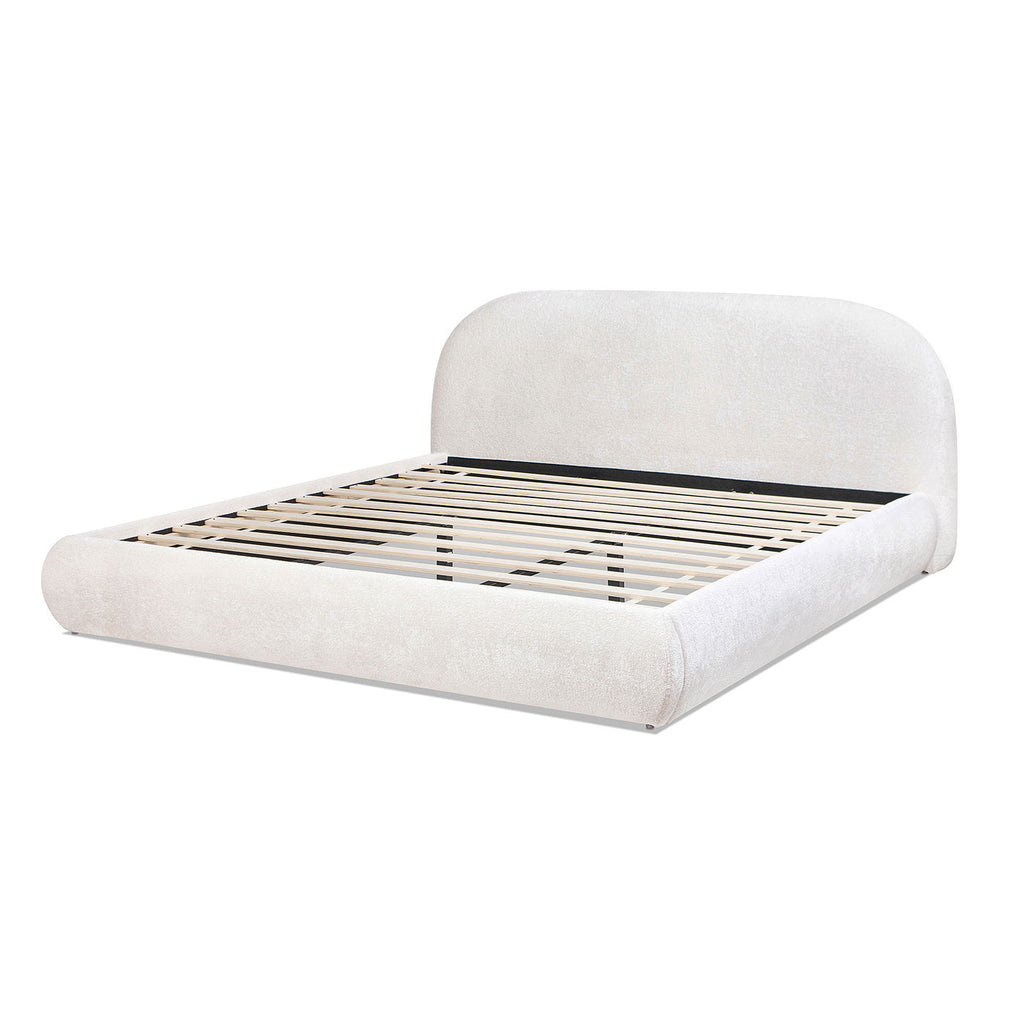 Archie Puffy Upholstered Platform Bed With Arch Headboard