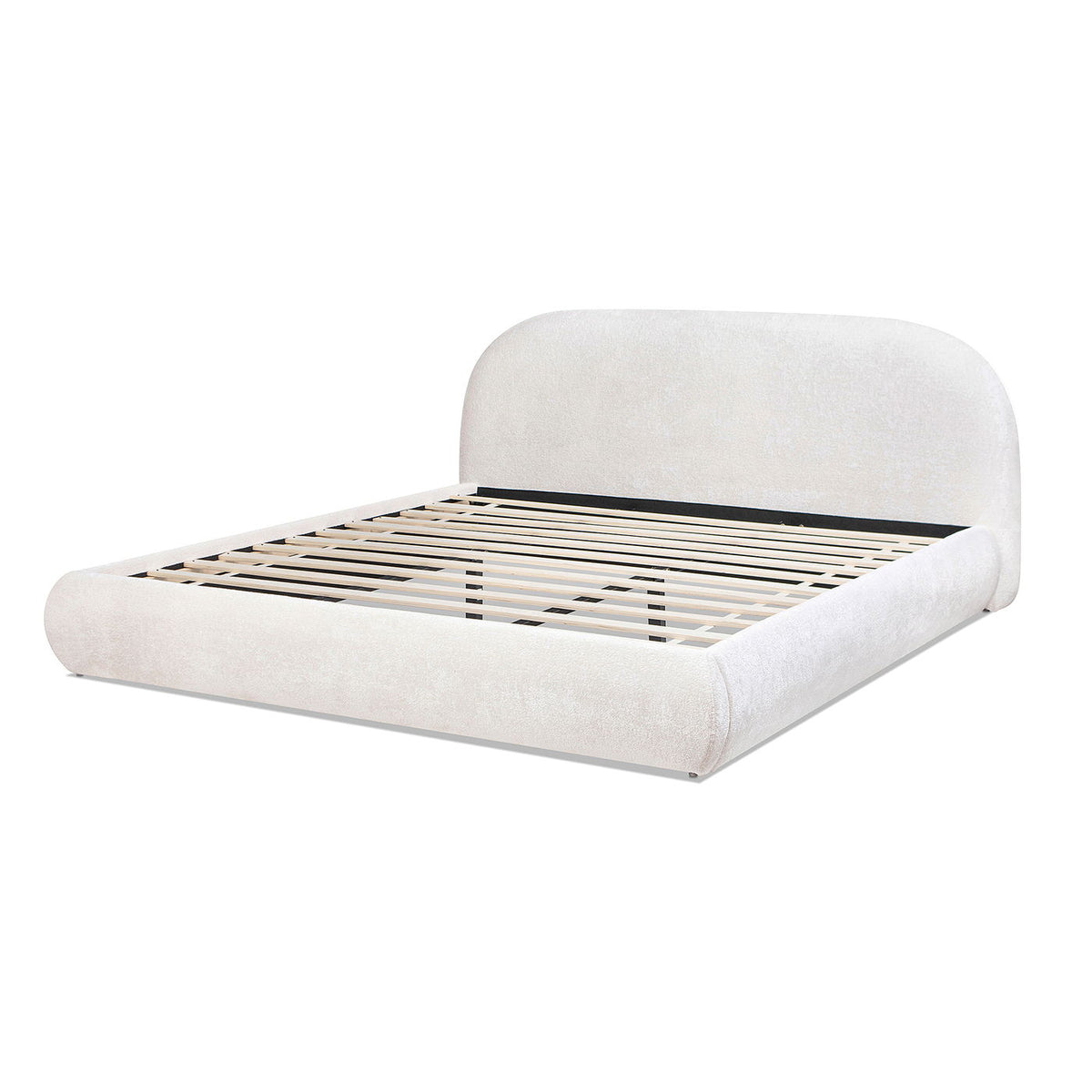 Archie Puffy Upholstered Platform Bed With Arch Headboard