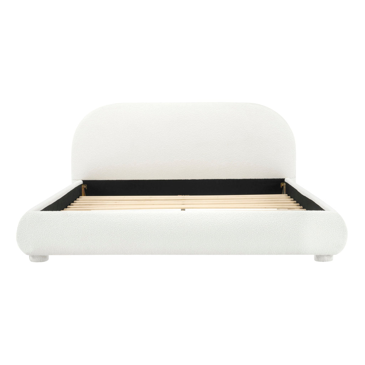 Aura Homes Granular Fabric Upholstered Bed With Curved Headboard