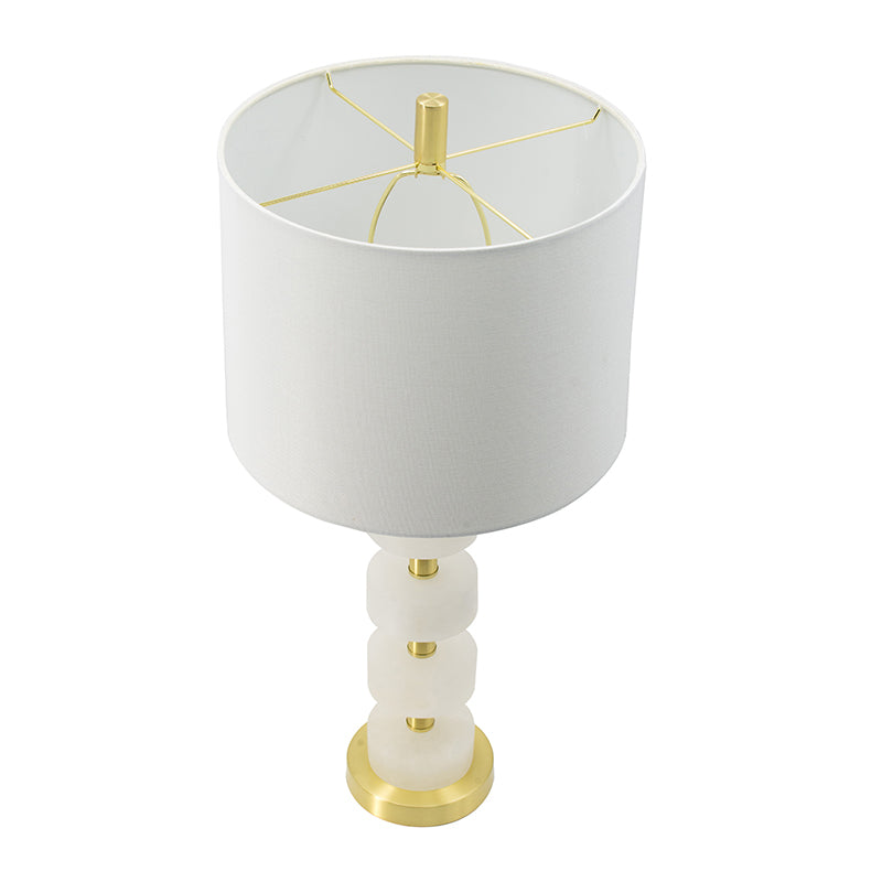 Verona Marble Table Lamp With Brass Metal Frame 13x13x26