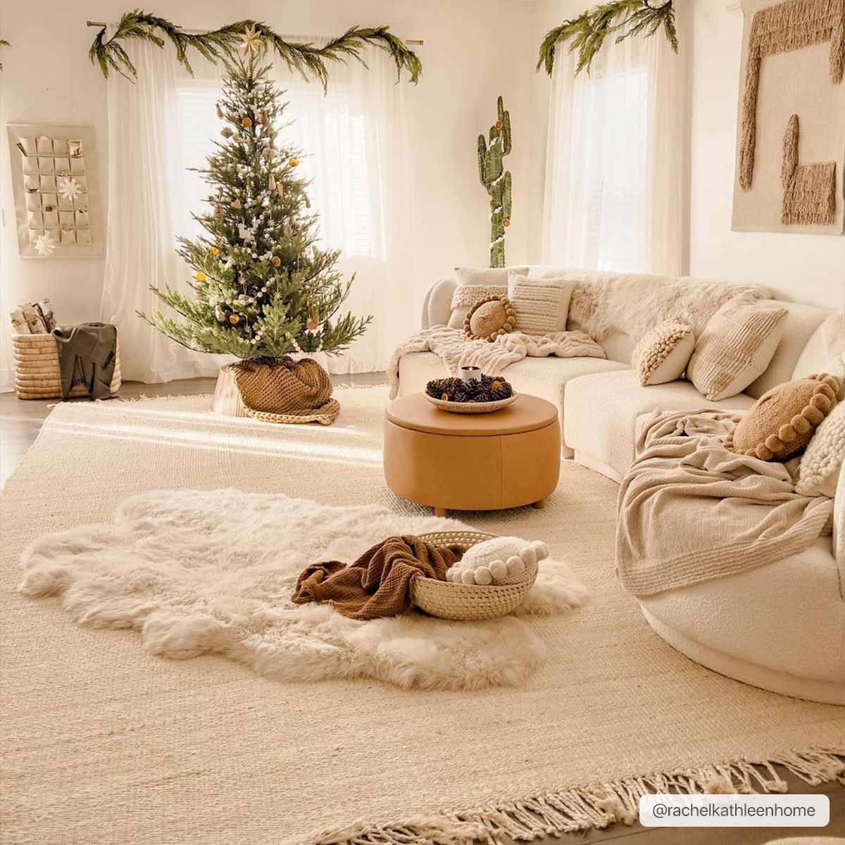 Iantha Handmade Ivory Jute Rug With Custom Shape And Fringe