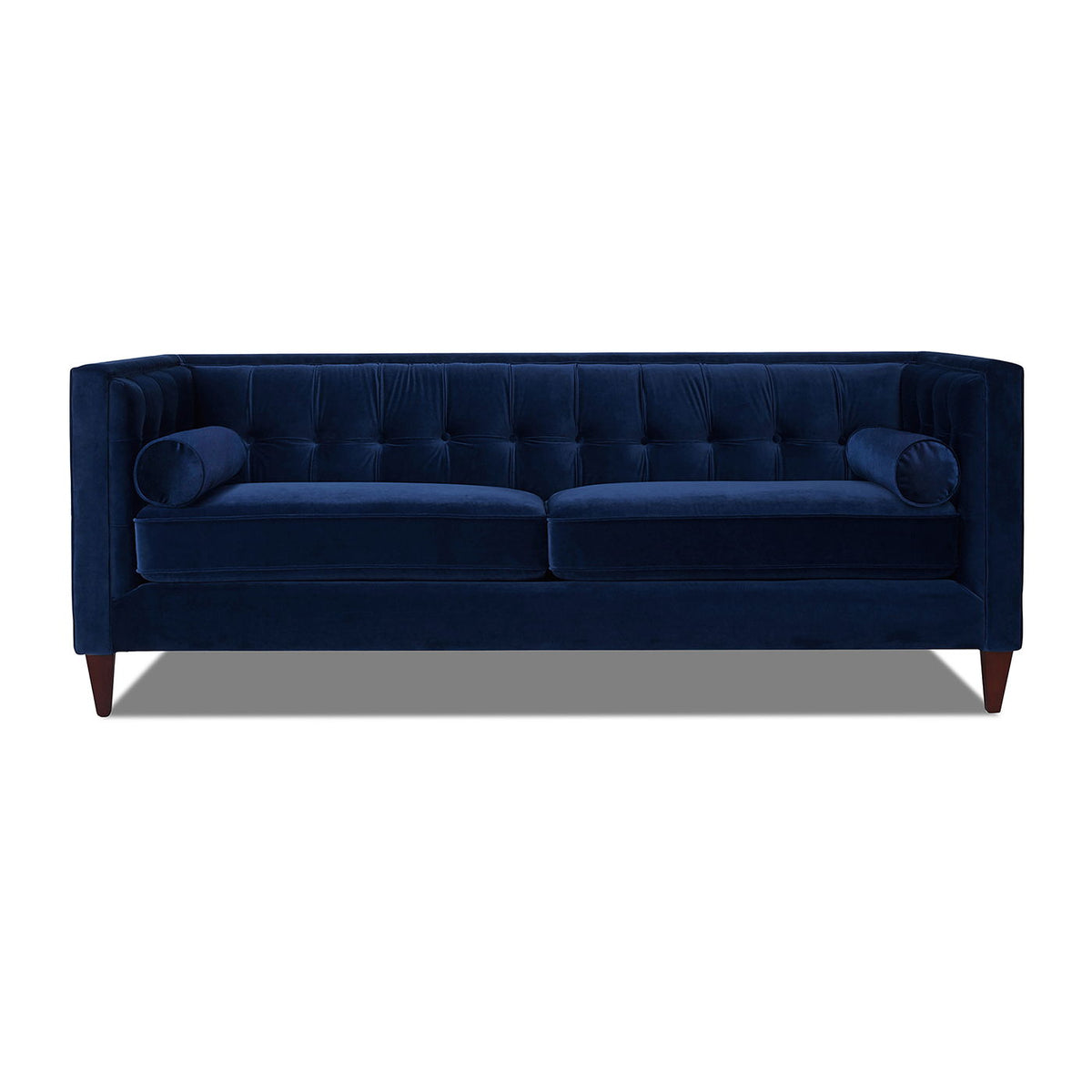 Elara Jack Tufted Tuxedo Sofa In Elegant Navy Blue