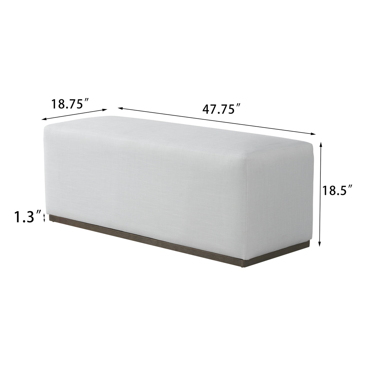 Avenna Minimalist Footstool Bench With Cream Fabric