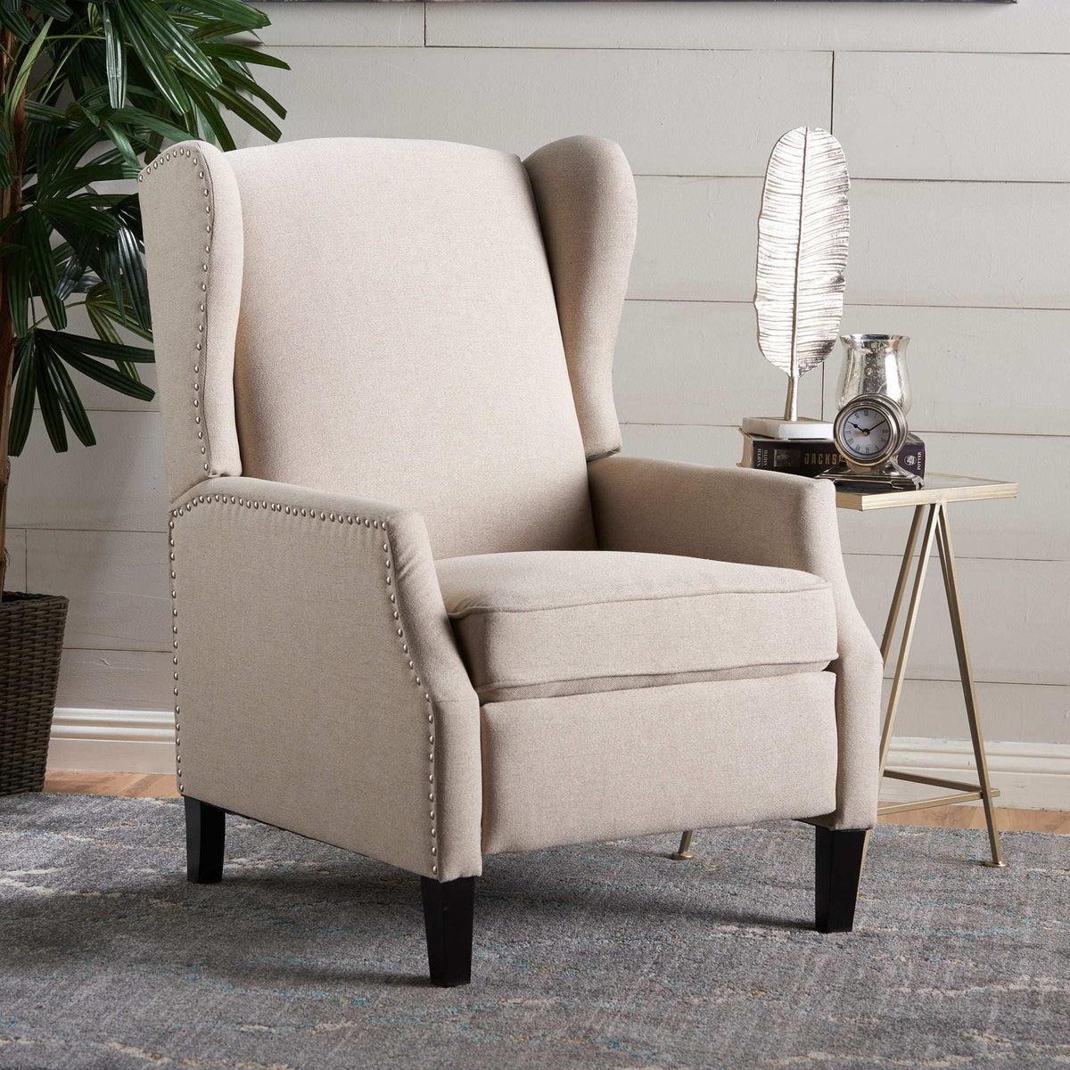 Westeros Elegant Wing Back Fabric Upholstered Recliner