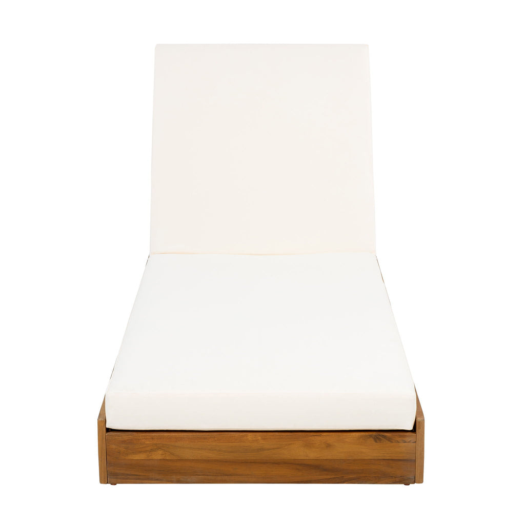 Aura Acacia Lounge Chaise With Water Resistant Cushion, Cream
