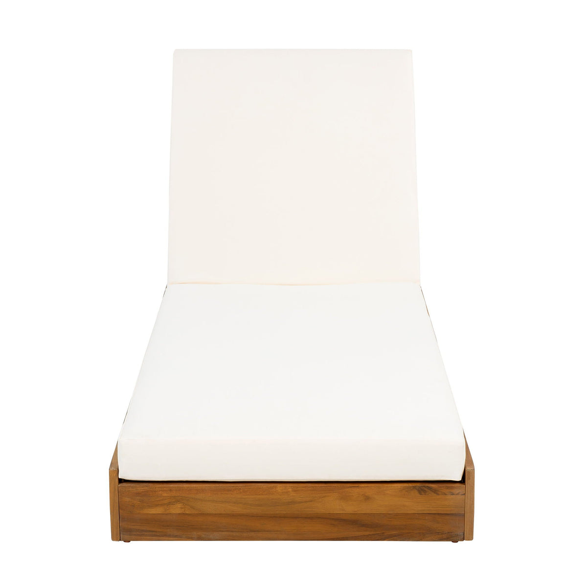 Aura Acacia Lounge Chaise With Water Resistant Cushion, Cream
