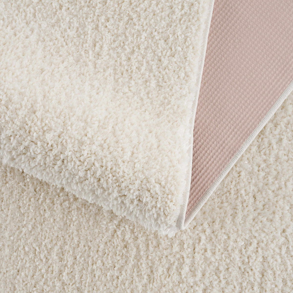 Judy Plush Washable Area Rug Off White Rubber Backed