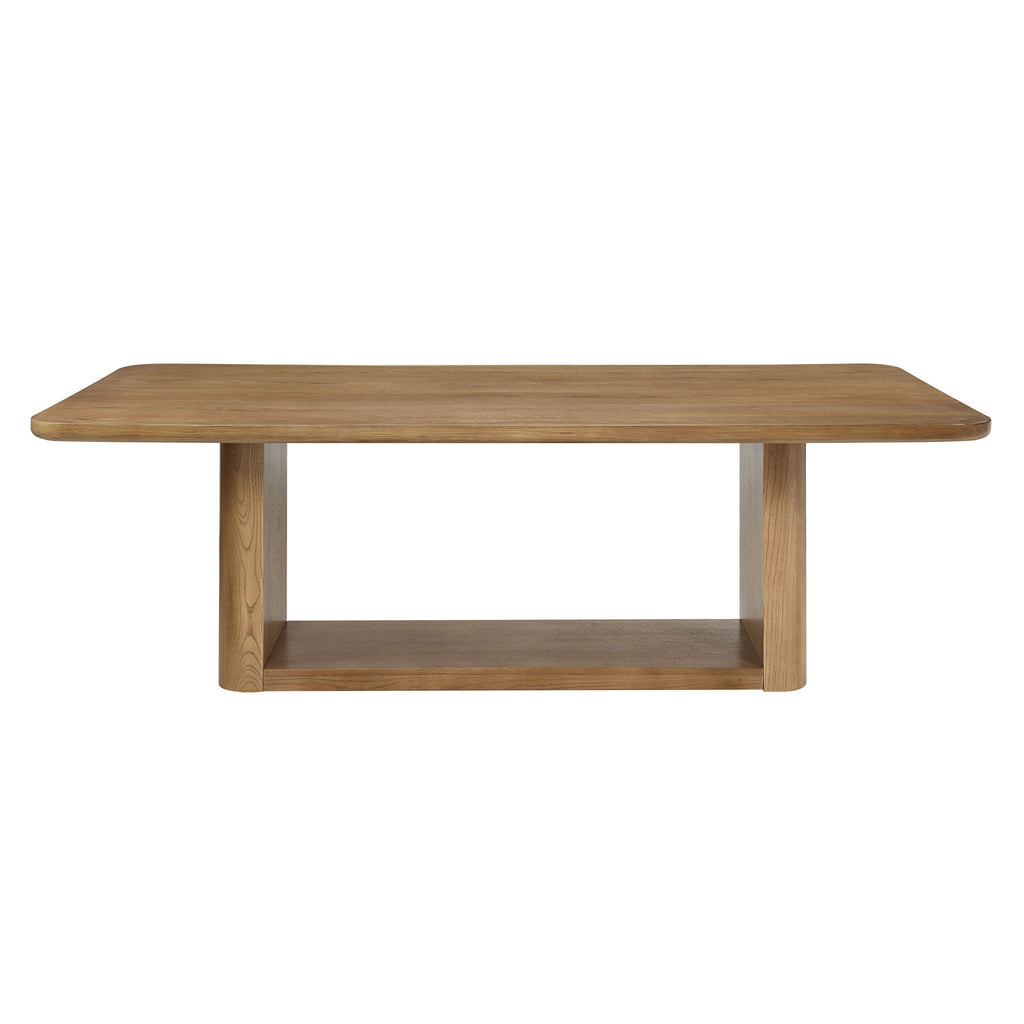 Vesta Zoey Oak Dining Table With Dual Pedestal Base