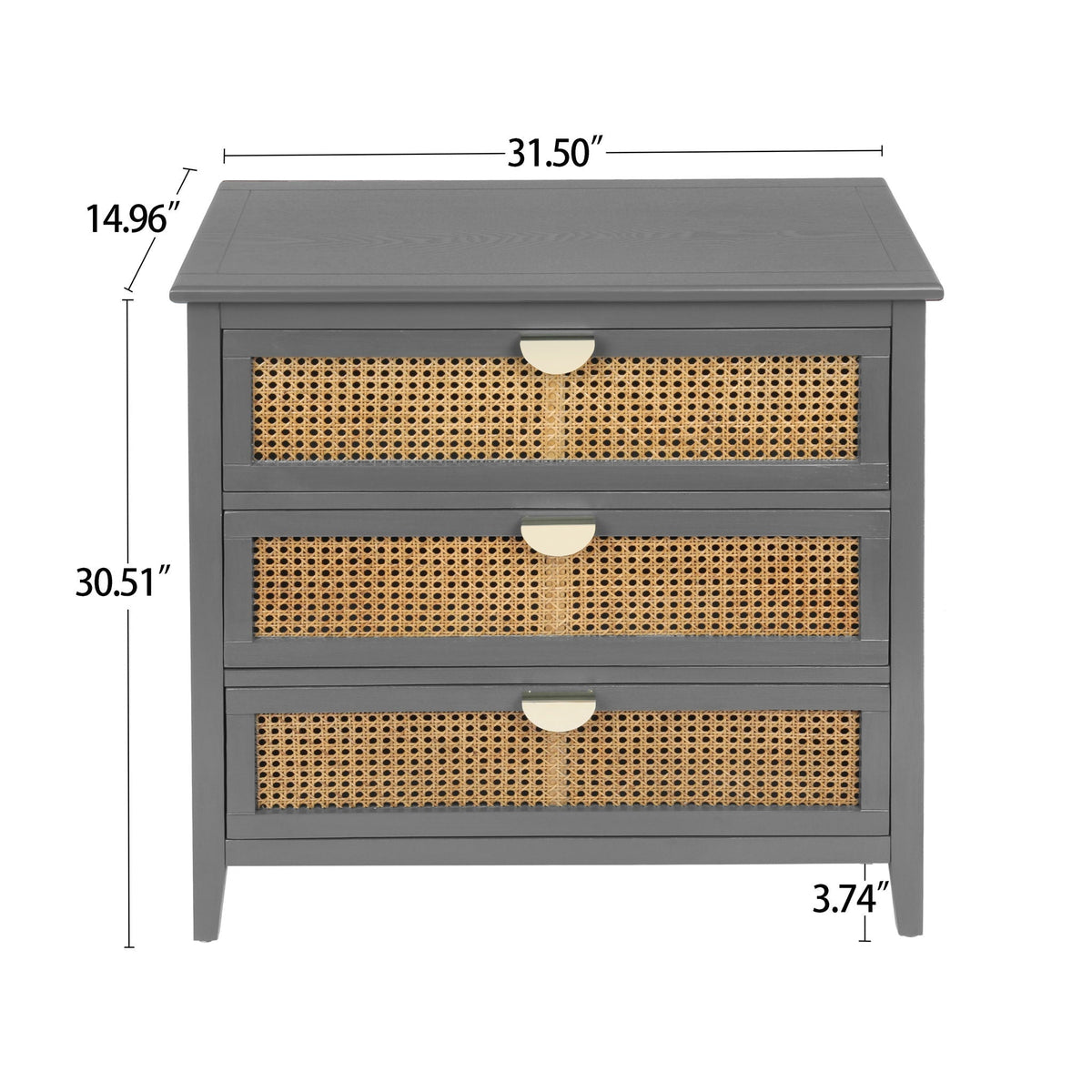 American Furniture 3 Drawer Cabinet Natural Woven Rattan