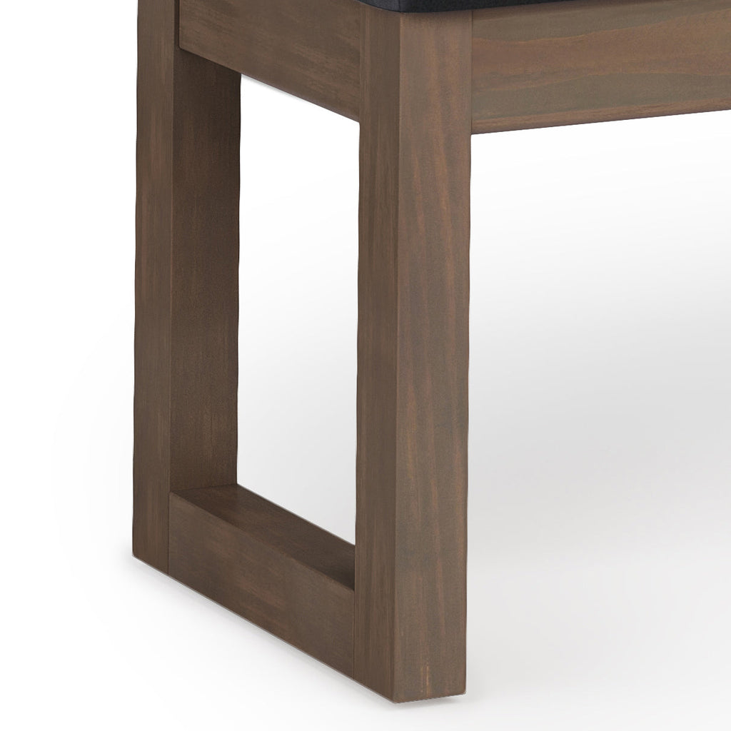 Milltown Solid Wood Large Ottoman Bench Midnight Black