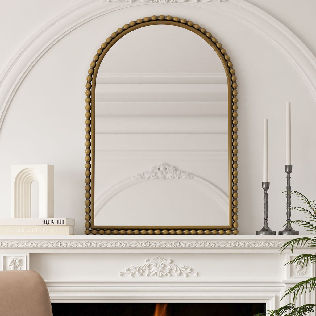 Cedarlane Vintage Iron Arch Mirror With Wall Or Table Display