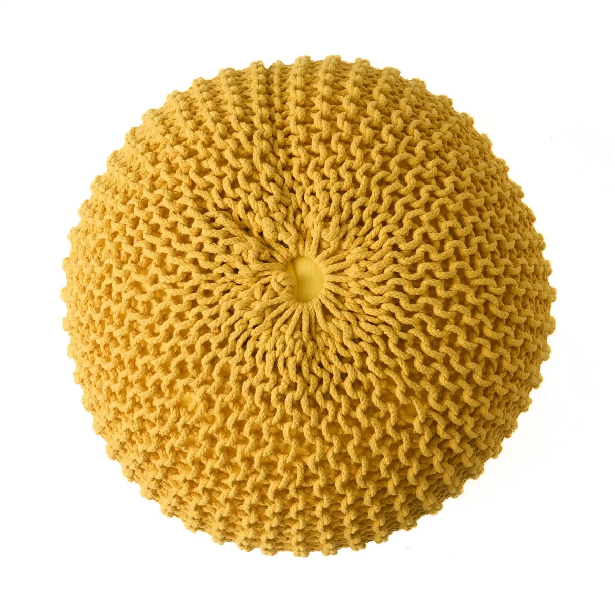 Luma Living Bordeaux Knitted Cotton Round Pouf Ottoman