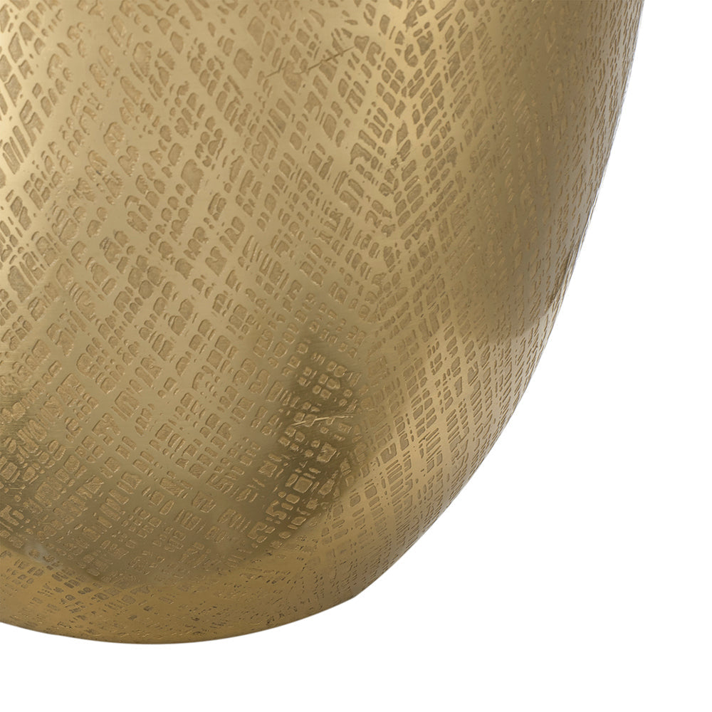 Aurelia Gold Aluminum Table Lamp With White Drum Shade 18X31