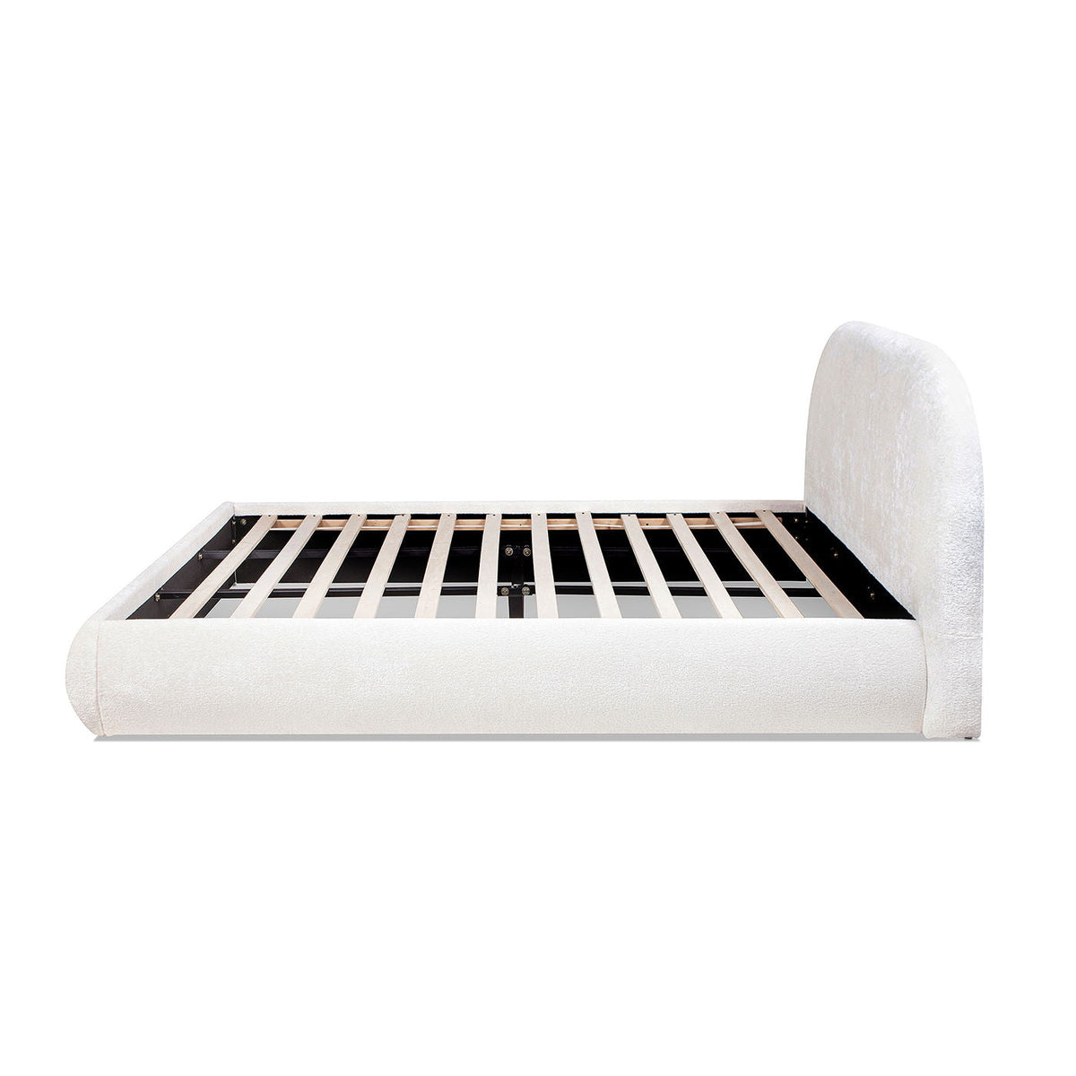 Archie Puffy Upholstered Platform Bed With Arch Headboard