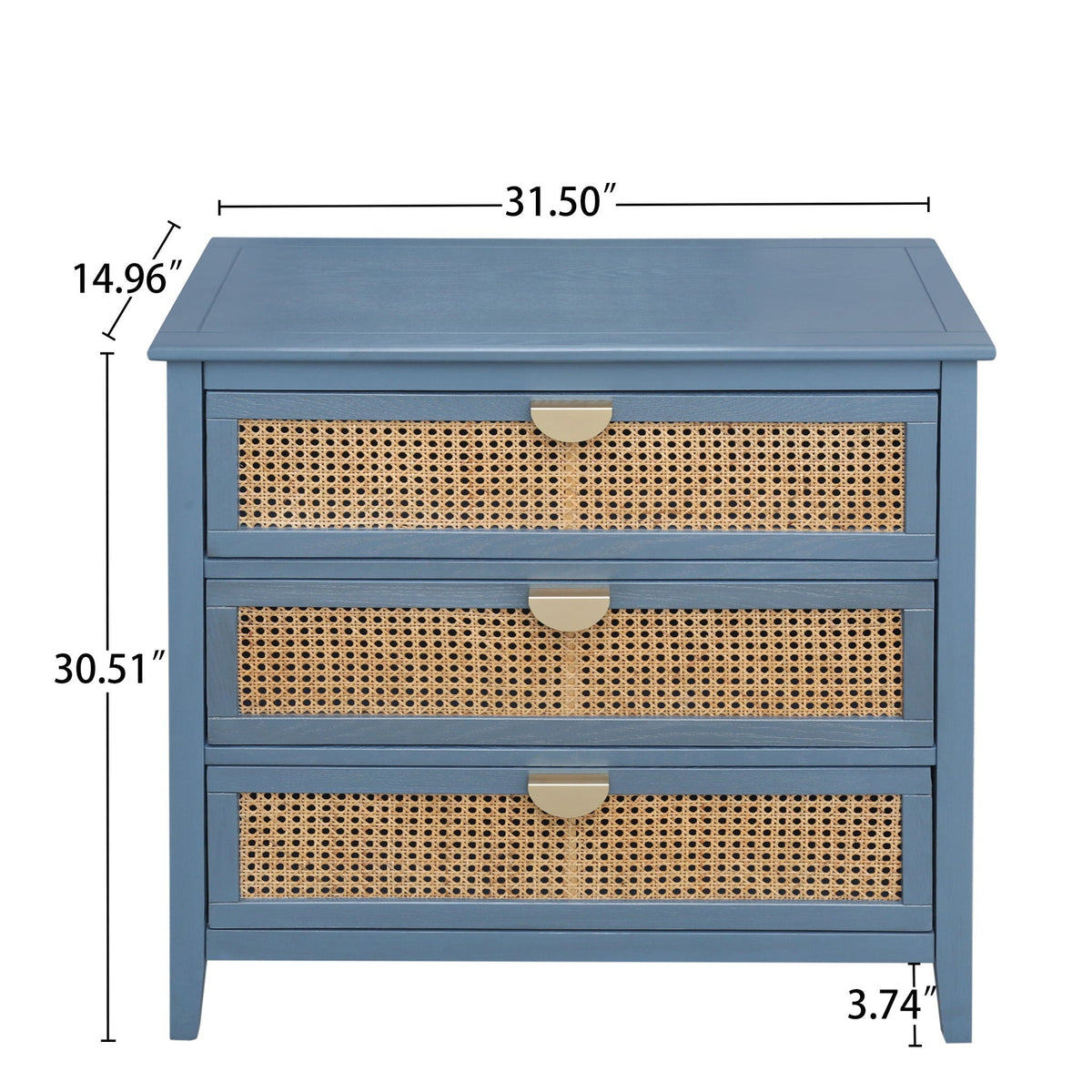 American Furniture 3 Drawer Cabinet Natural Woven Rattan
