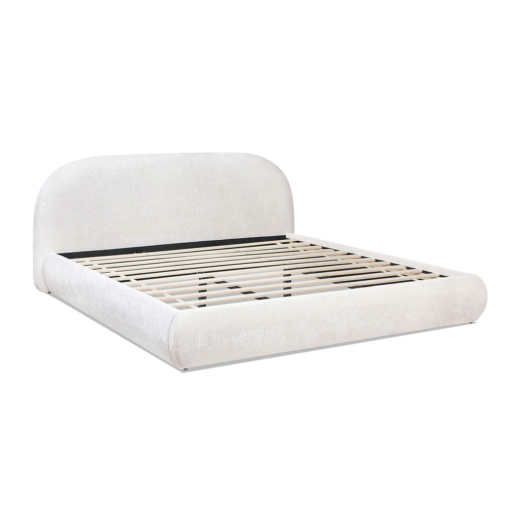 Archie Puffy Upholstered Platform Bed With Arch Headboard