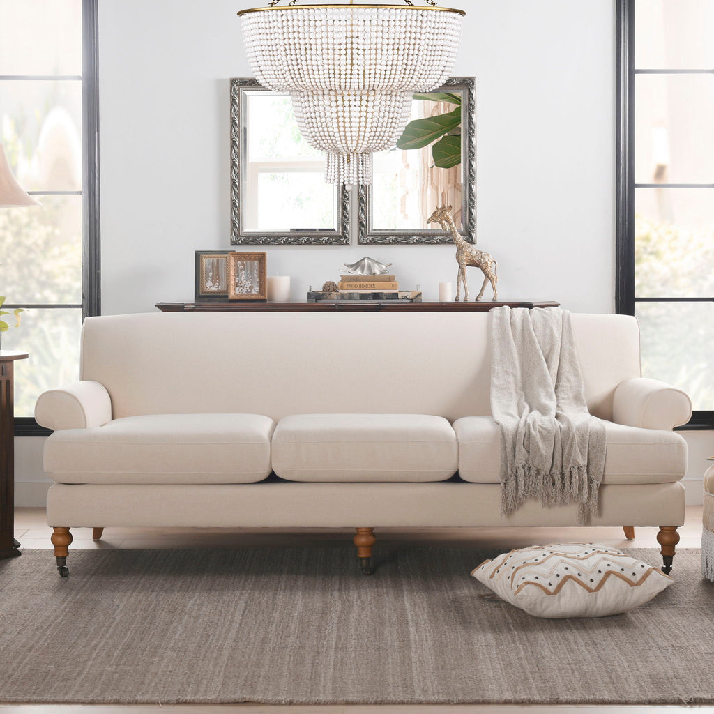 Luxe Alana Lawson Charcoal Three Cushion Tightback Sofa