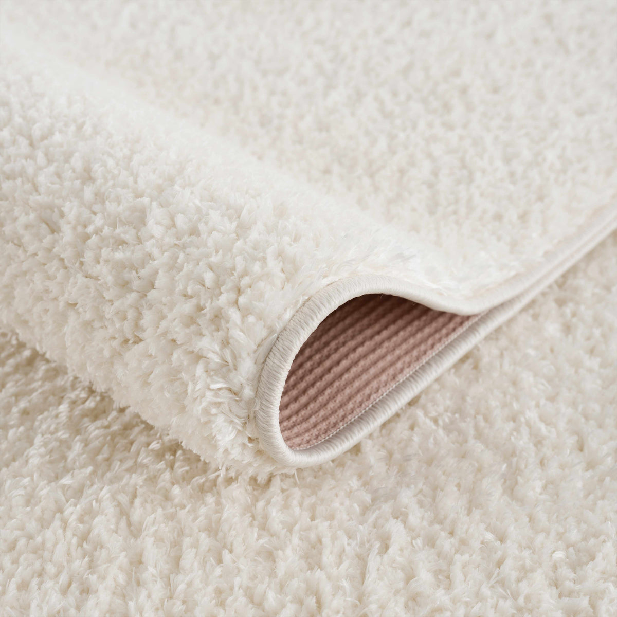Judy Plush Washable Area Rug Off White Rubber Backed