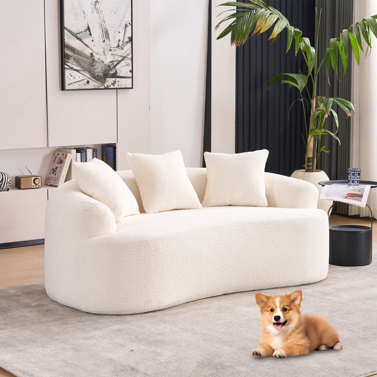 Vesta Compact Loveseat Sofa With No Assembly And Eco Fabric