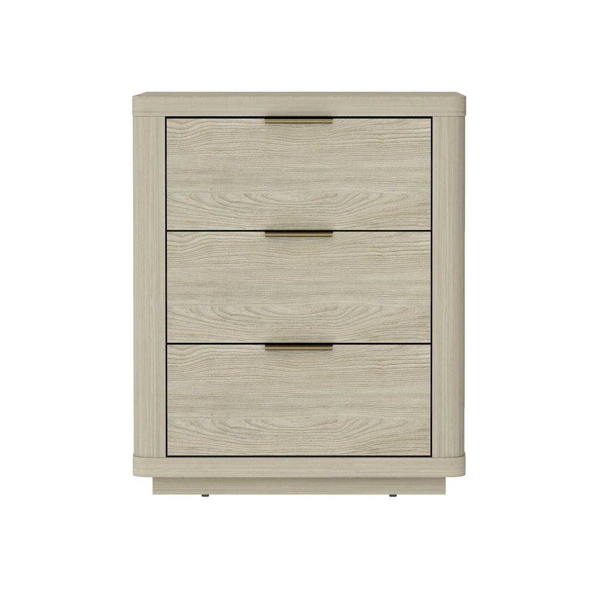 Evelyn - Nightstand With 3 Drawers, Smooth Rounded Edges