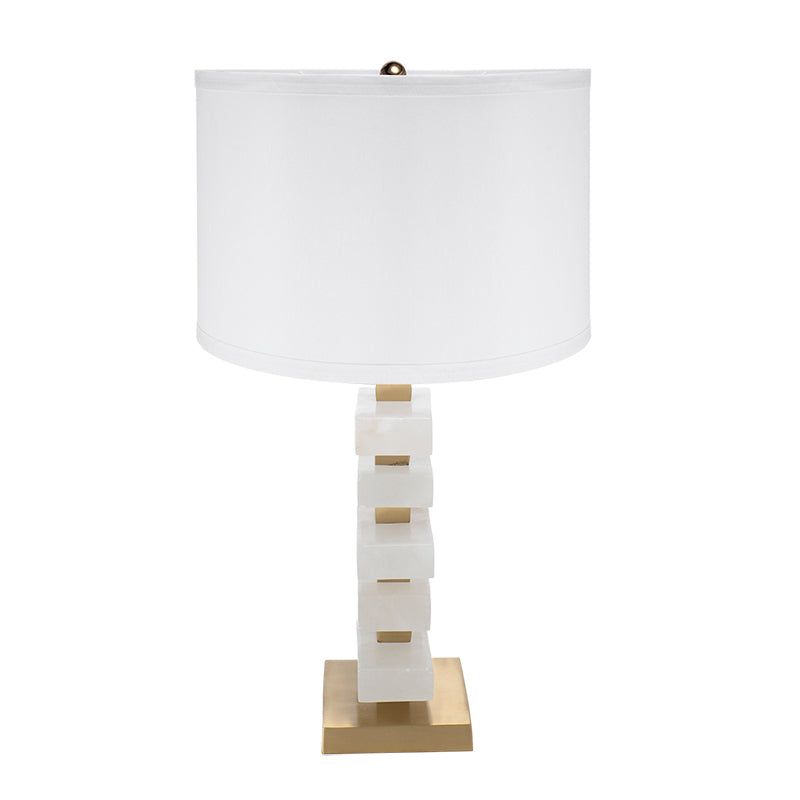 Estelle Modern White And Gold Alabaster Slab Table Lamp