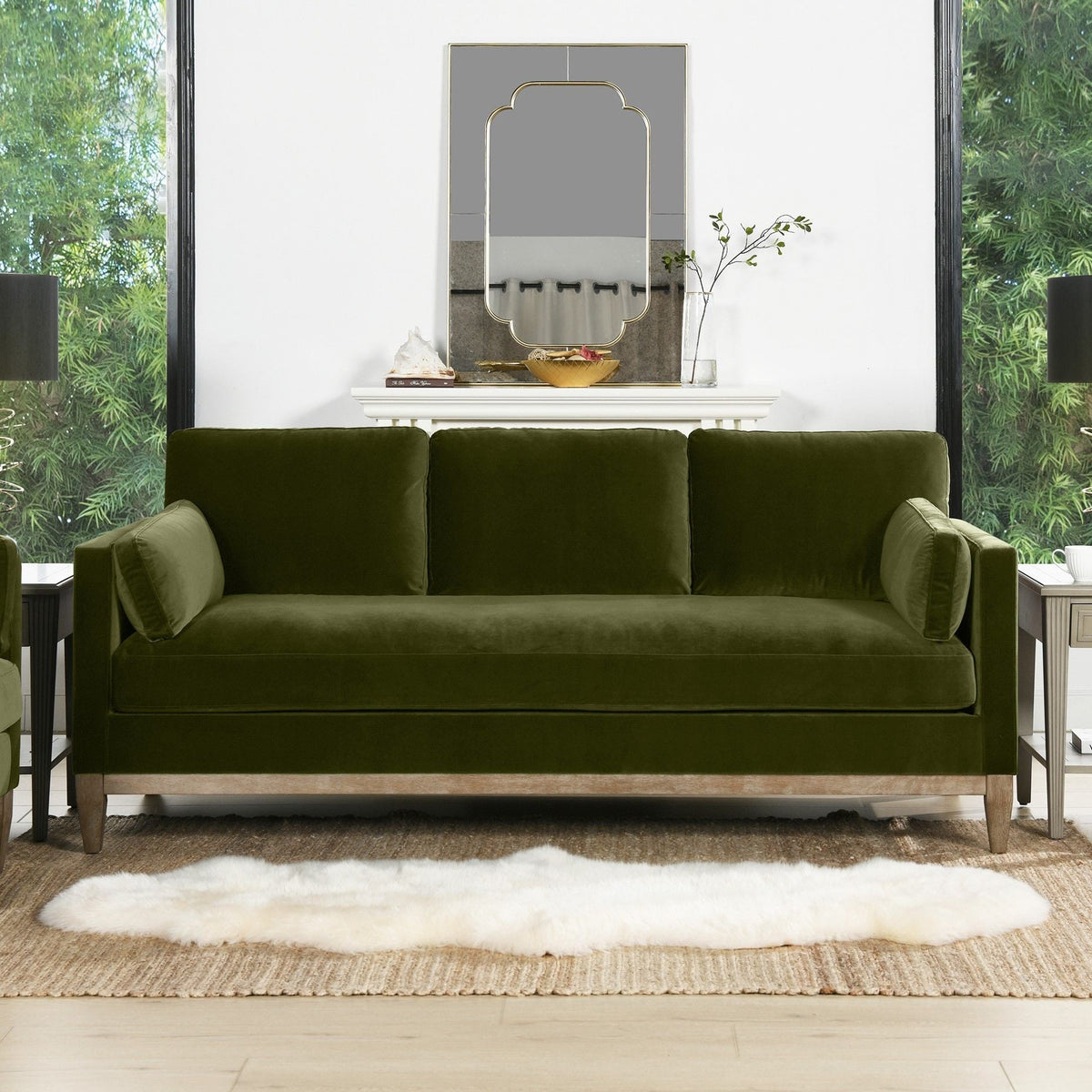 Knox Modern Farmhouse Sofa With Feather Wrapped Foam
