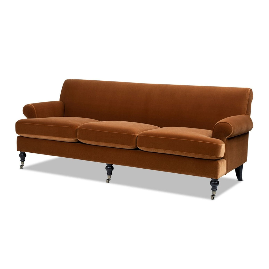 Luxe Alana Lawson Charcoal Three Cushion Tightback Sofa