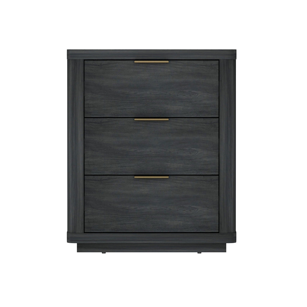 Evelyn - Nightstand With 3 Drawers, Smooth Rounded Edges