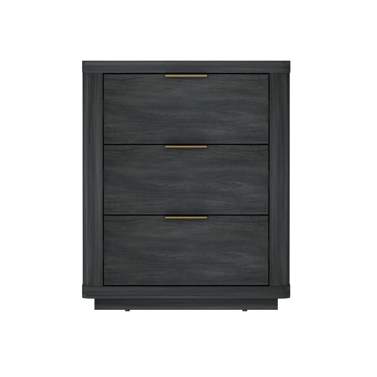 Evelyn - Nightstand With 3 Drawers, Smooth Rounded Edges