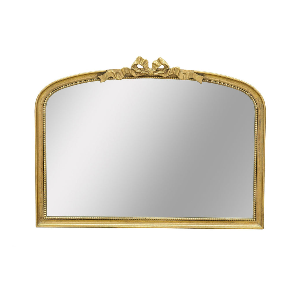 Baroque Gold Arch Mirror With Ornate Scrollwork 40x30 Inches