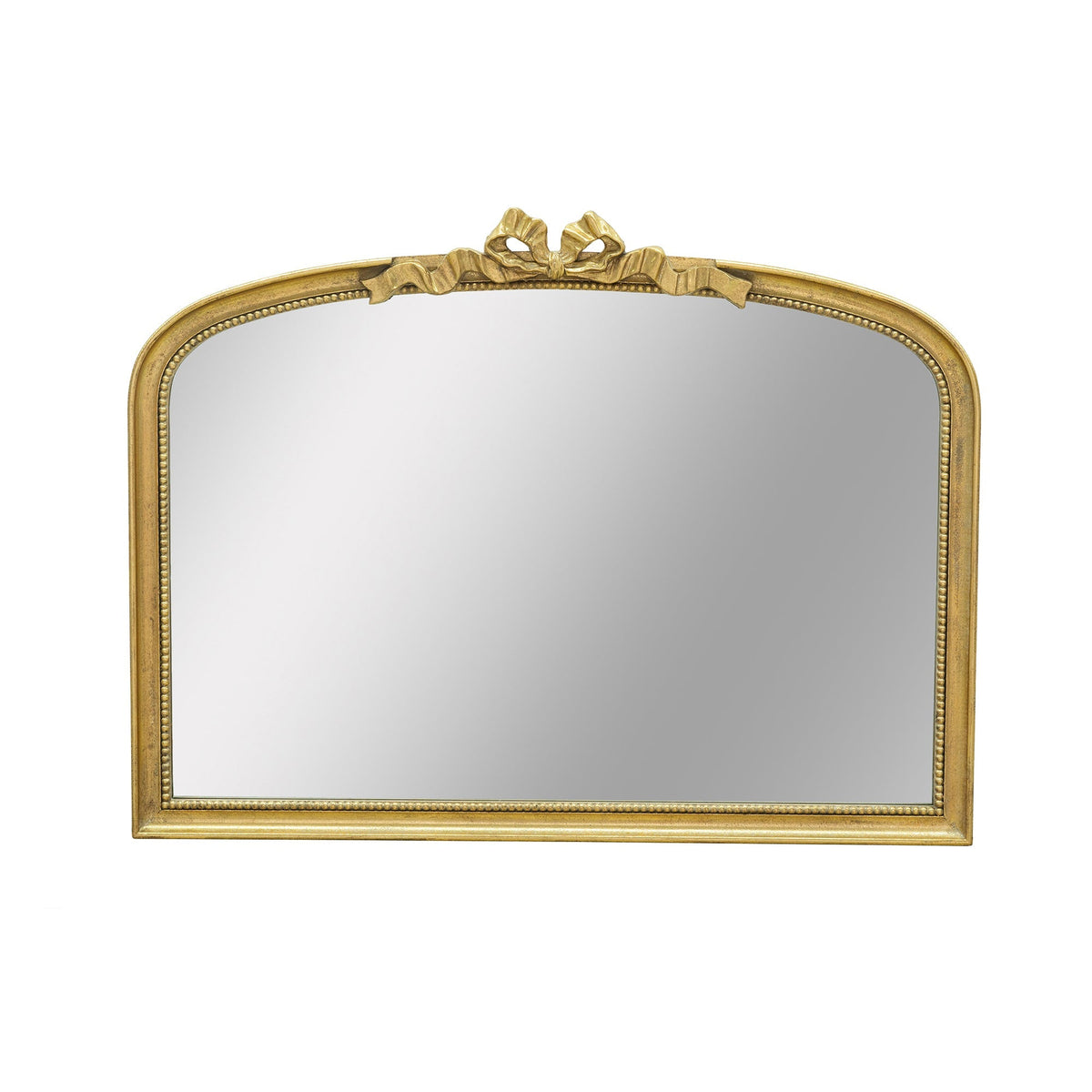 Baroque Gold Arch Mirror With Ornate Scrollwork 40x30 Inches