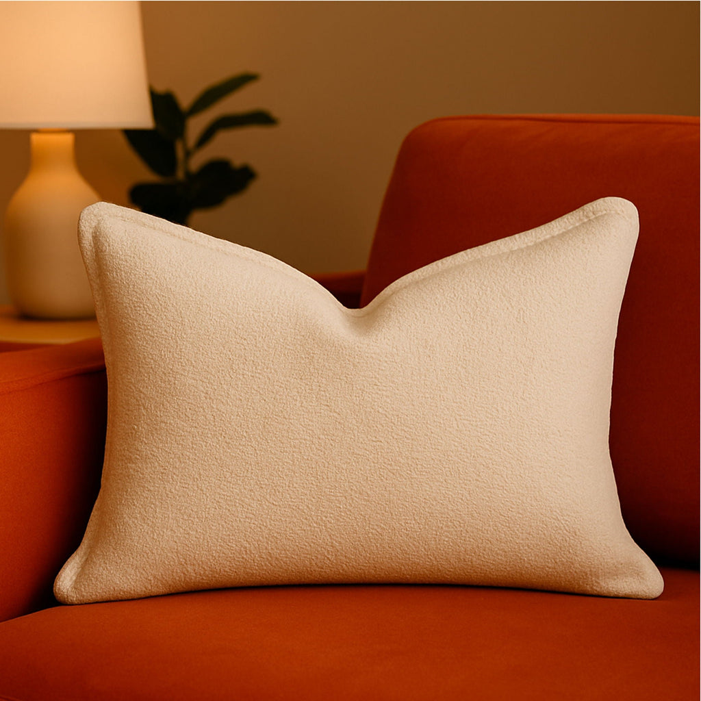 Homey Cozy Soft Textured Decorative Throw Pillow Ivory