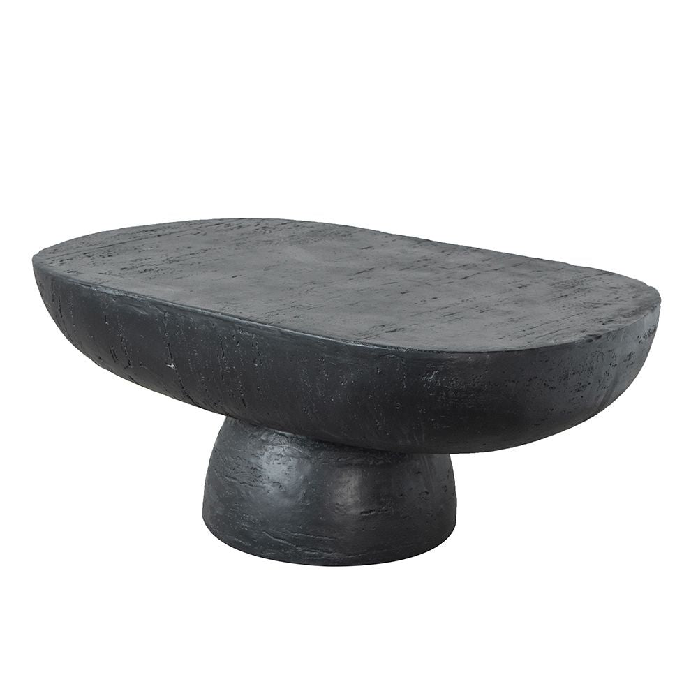 Aura Living Organic Design Oval Coffee Table With Rounded Base