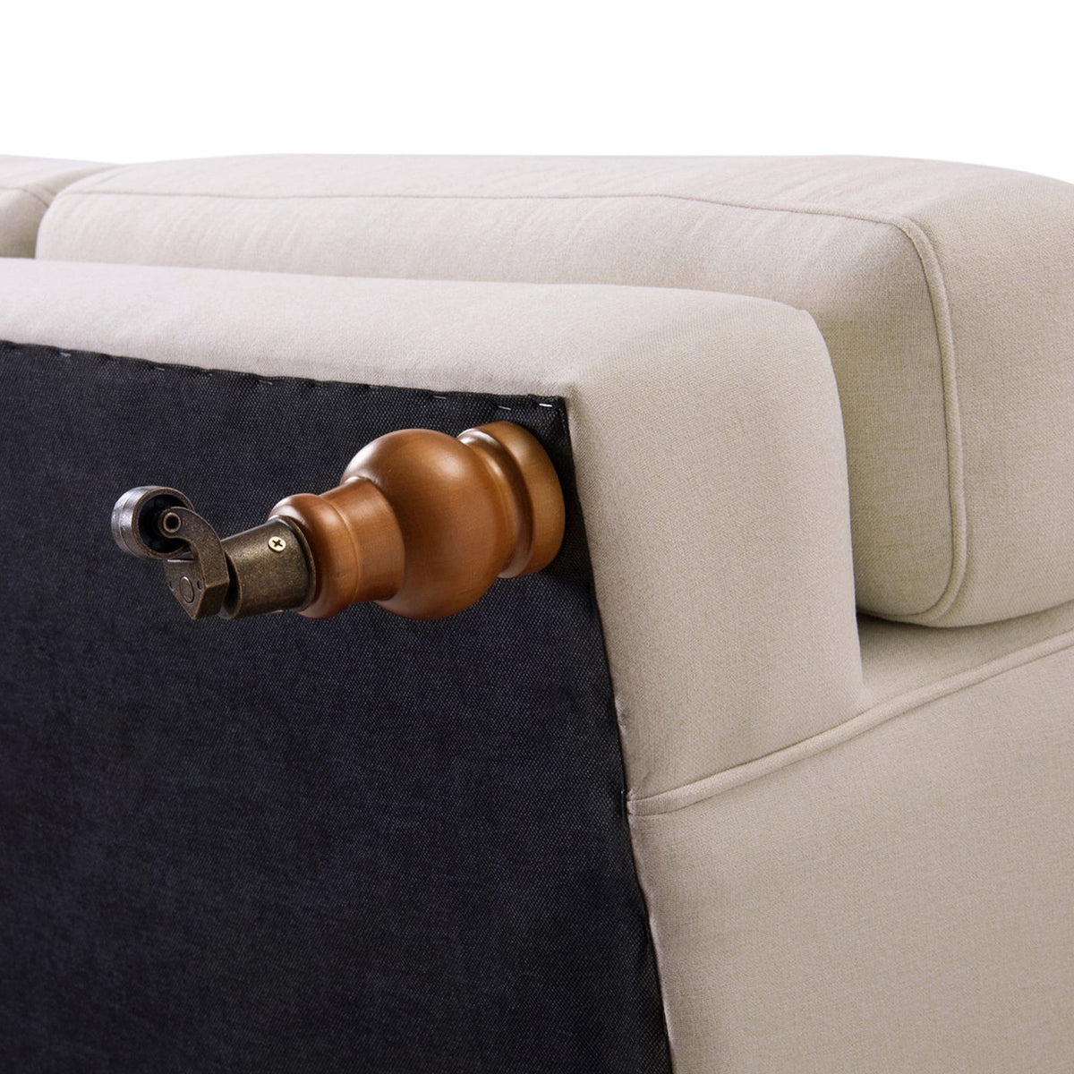 Luxe Alana Lawson Charcoal Three Cushion Tightback Sofa